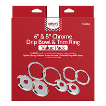 Smart Choice 6” and 8” Chrome Drip Bowl and Trim Ring, Fits Most - Model L304501993